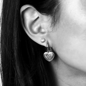 Inox earrings Steel Heart