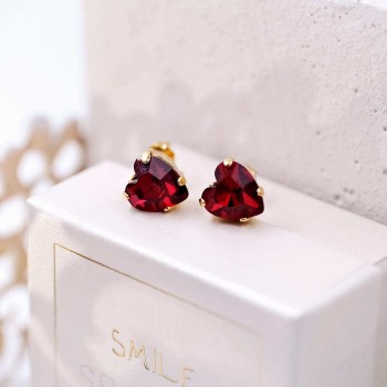 Stud earrings "Precious Heart" with Austrian crystals