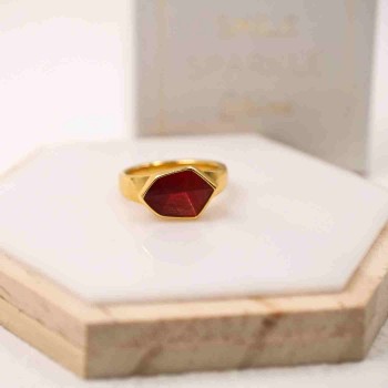 Gold-plated Ring with Enamel