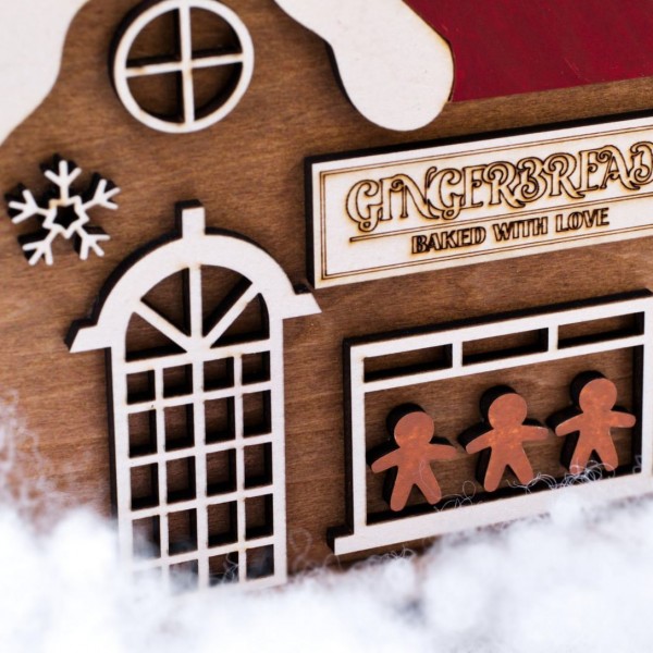 Επιτραπέζιο Χριστουγεννιάτικο Σπιτάκι - Gingerbread Baked with Love Επιτραπέζιο Χριστουγεννιάτικο Σπιτάκι – Ξύλινο, Χειροποίητο, Ελληνικής Κατασκευής