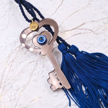 Χειροποίητο Γούρι 2026 – Κλειδί από Πλέξιγκλας & Ακρυλικό Μάτι