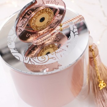 Αρωματικό Κερί Γούρι 2026 με Καπάκι: Ρόδι & Μάτι Γκλίτερ